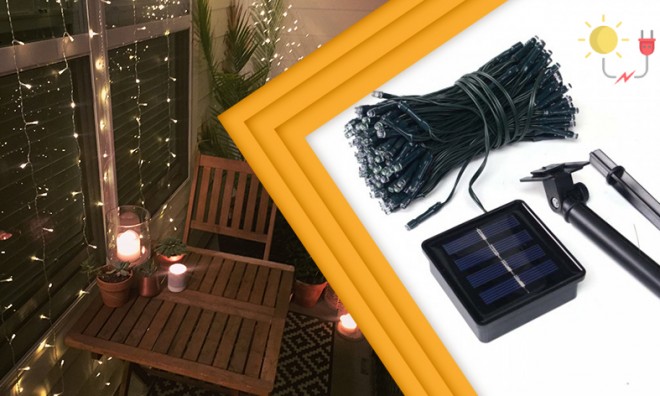 100 LED napelemes kerti fény 2