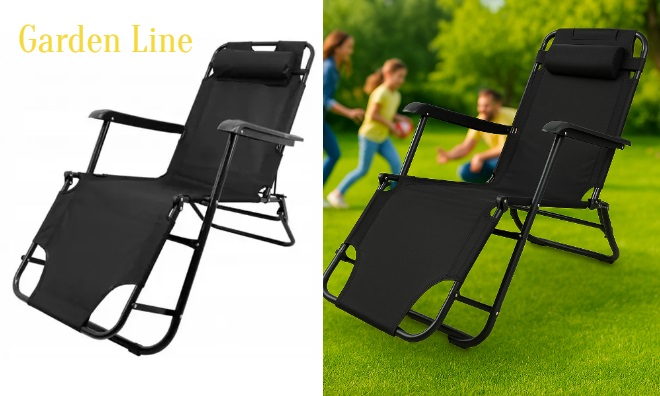 GardenLine Kerti napozóágy – Fekete