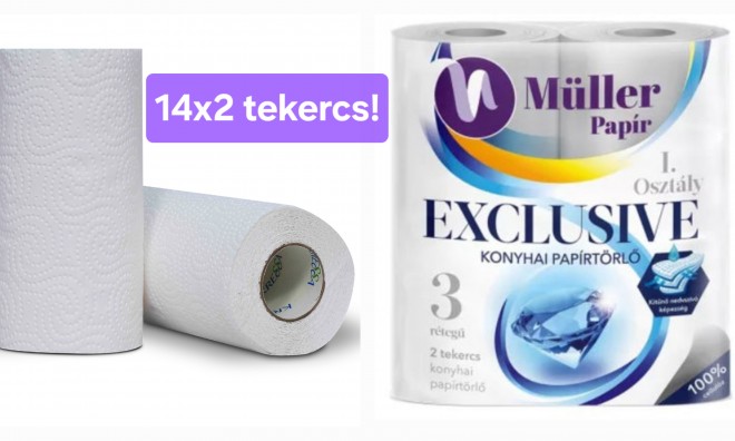 14x2db Müller Exclusive Papírtörlő