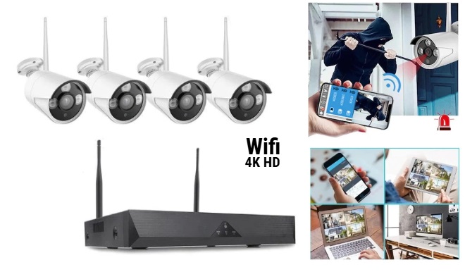 4K WiFi biztonsági kamerarendszer