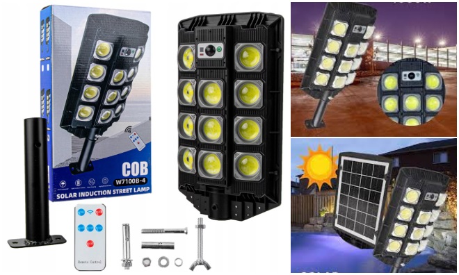 Napelemes COB LED-es utcai lámpa