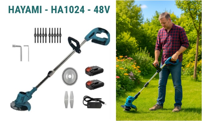 HAYAMI akkus fűkasza 48V 2 akkuval