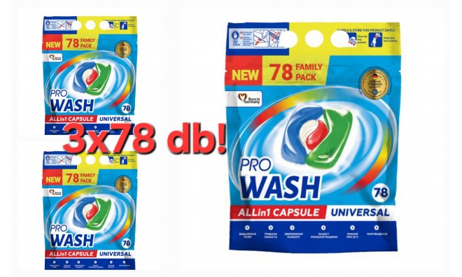 3x78 db PRO WASH mosókapszula