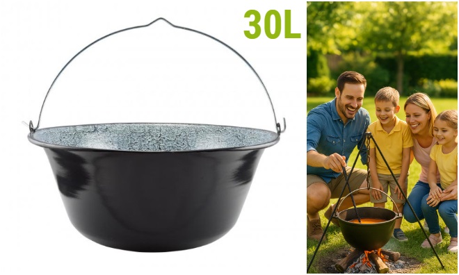 Zománcozott gulyás bogrács 30 liter