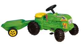 Farmer traktor utánfutóval