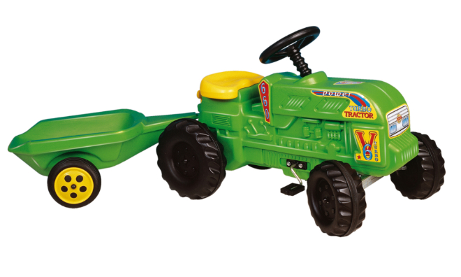 Farmer traktor utánfutóval