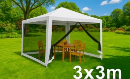 Kerti pavilon szúnyoghálóval 3x3 m