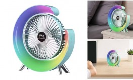 Hordozható, RGB asztali ventilátor