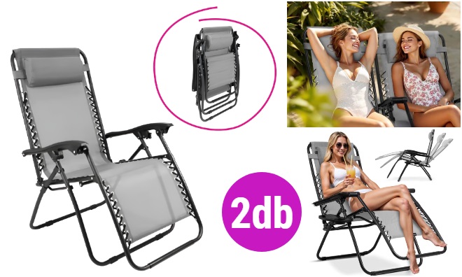 2db masszív Zero Gravity kerti szék