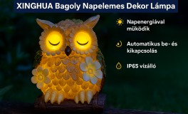 Bagoly Napelemes Dekor Lámpa