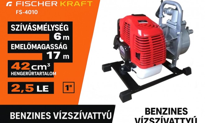 FischerKraft Benzines vízszivattyú 