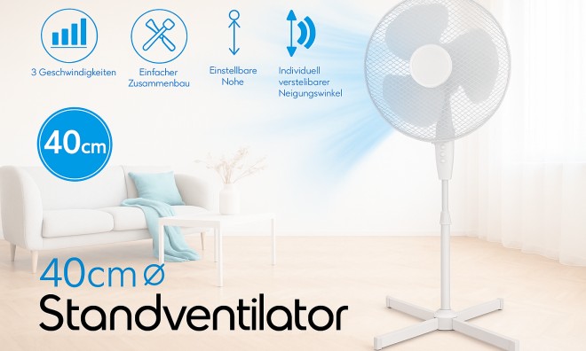 40 cm Átmérőjű Álló Ventilátor