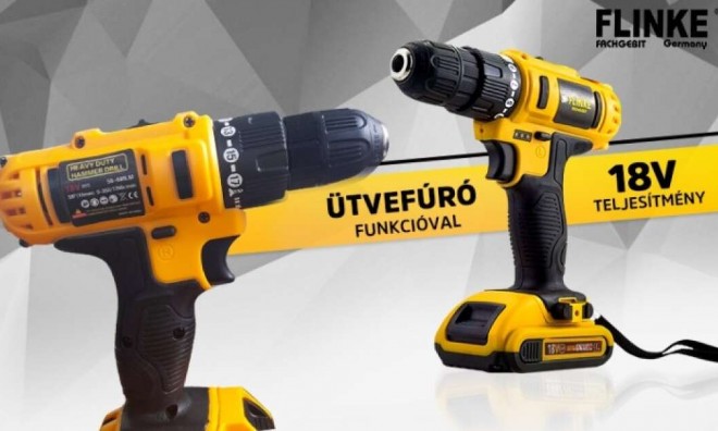 Flinke 18V akkus fúró, csavarozó