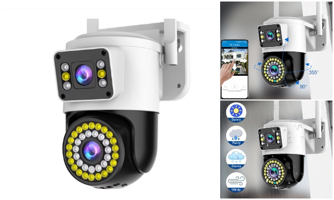Dupla Wifi IP kamera Kültéri 8MP