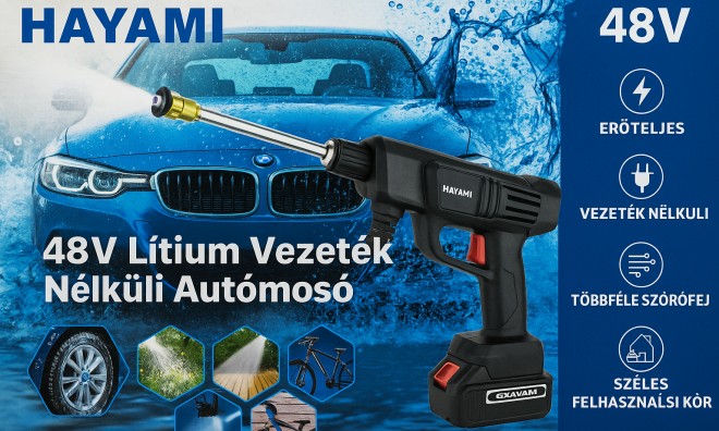 HAYAMI 48V 2akkus magasnyomású mosó