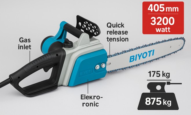 BIYOTI Elektromos Láncfűrész 3200W