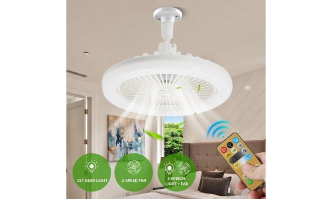 E27 mennyezeti ventilátor +LED fény