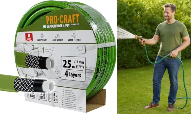 Procraft 4 rétegű locsolótömlő 25m 