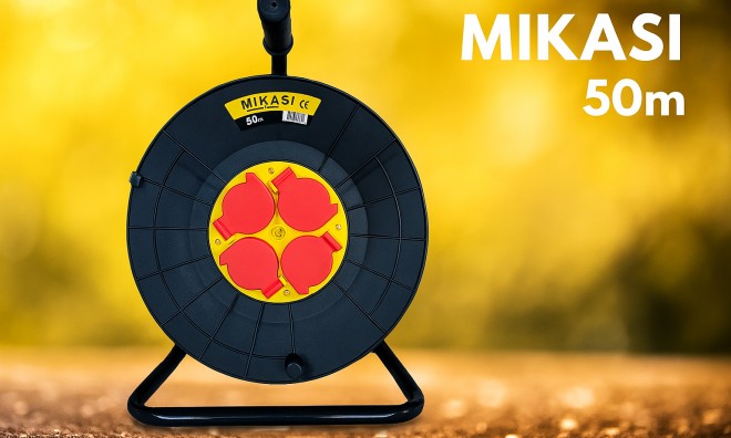 MIKASI hosszabbító kábeldob – 50 m