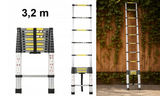 Teleszkópos alumínium létra - 3,2 m