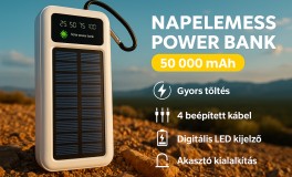 Napelemes Power Bank – 50 000 mAh