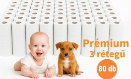 Prémium 3 rétegű 80 db wc papír