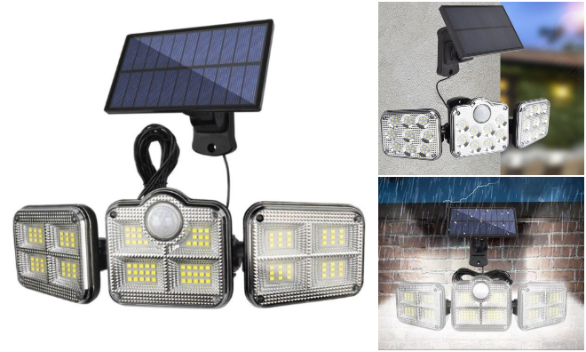 171 LED-es napelemes fali lámpa
