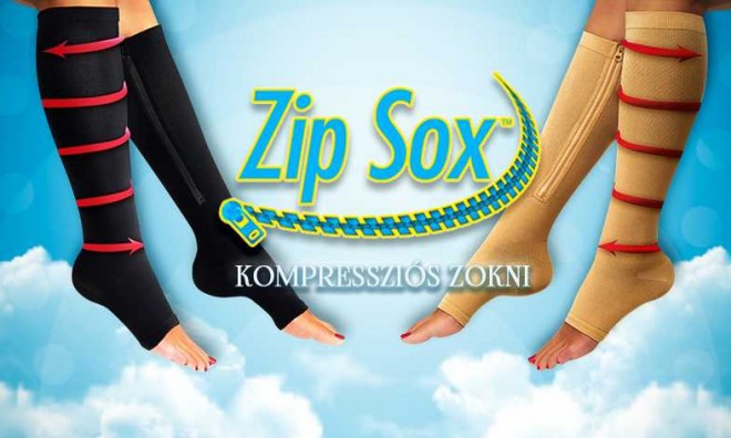 Zipzáras kompressziós zokni