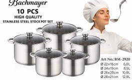 Bachmayer 10 r.  acél lábas szett