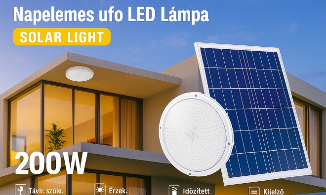 Napelemes UFÓ led lámpa 200W