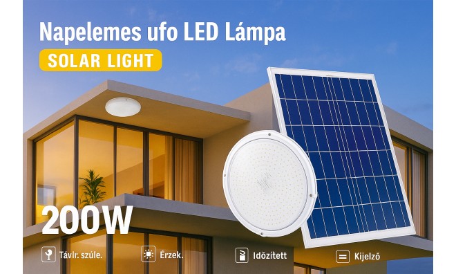 Solar utcai lámpa 200W 2