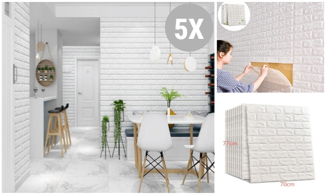5 db 3D dekor falmatrica 70x77 cm