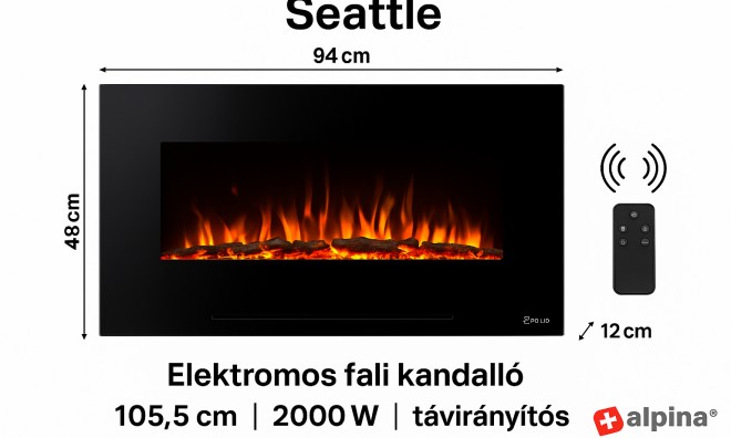 Elektromos fali kandalló 2000W