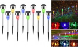 10db napelemes inox kerti LED lámpa