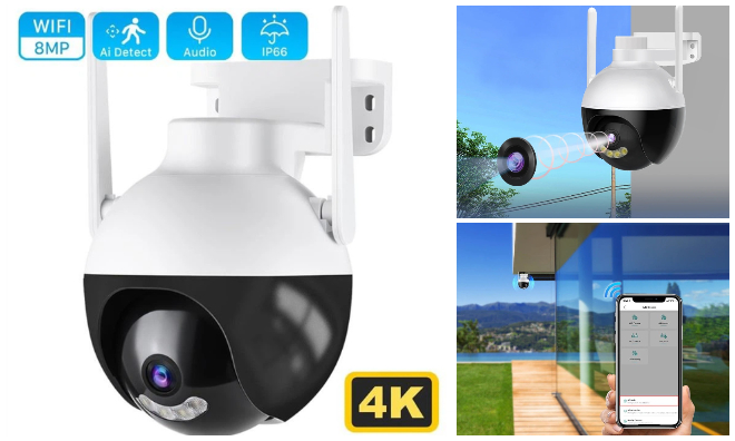 Ultra HD 4K, 5X zoom Wifi IP kamera