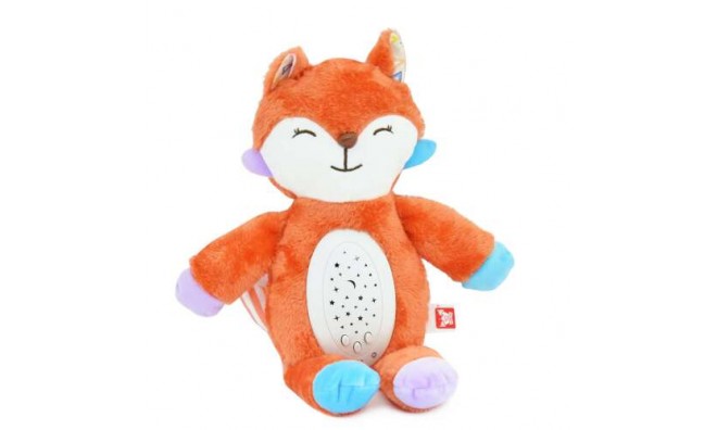 Világító, zenélő plüss róka