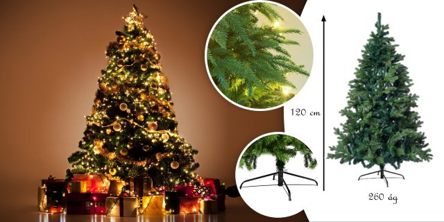 Prémium 3D Műfenyő-120 cm