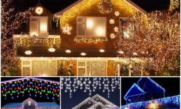 600 LED , 32M Jégcsap Fényfüzér