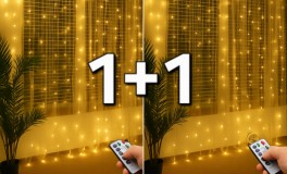 1+1 Beltéri Fényfüggöny, melegfehér