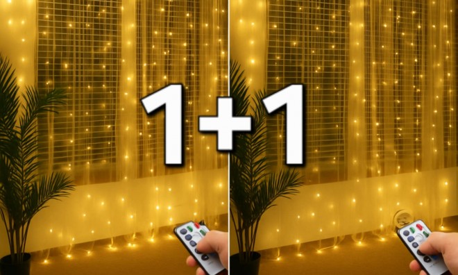 1+1 Beltéri Fényfüggöny, melegfehér