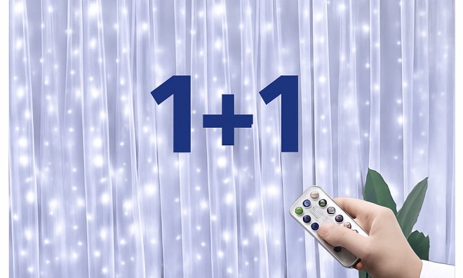 1+1 Beltéri Fényfüggöny, hidegfehér