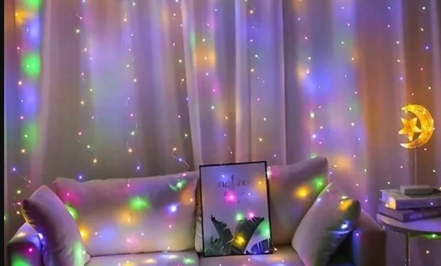 3m Beltéri Fényfüggöny, színes