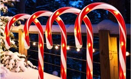 4 világító cukorka sétapálca lámpa