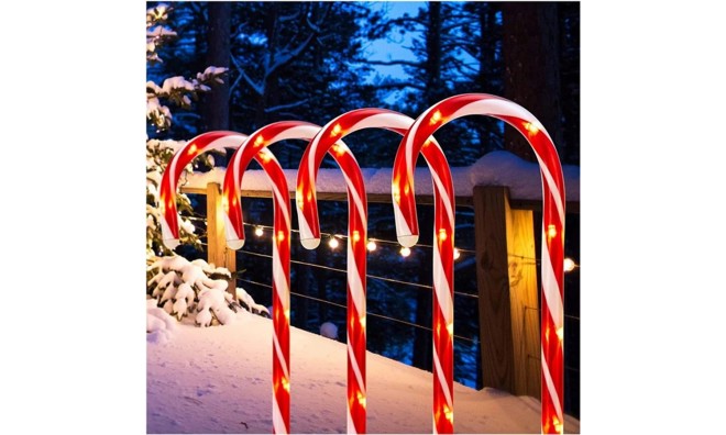 4 világító cukorka sétapálca lámpa