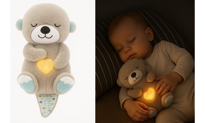 Alvó és lélegző plüss vidra 2