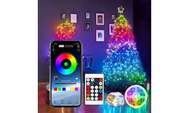 10 m Karácsonyfa LED fűzér