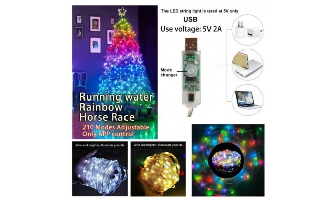 10 m Karácsonyfa LED fűzér 3