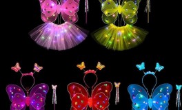 Világító pillangó jelmez 4 részes 