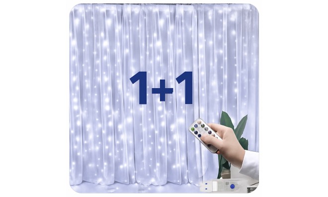 1+1 Beltéri Fényfüggöny, hidegfehér