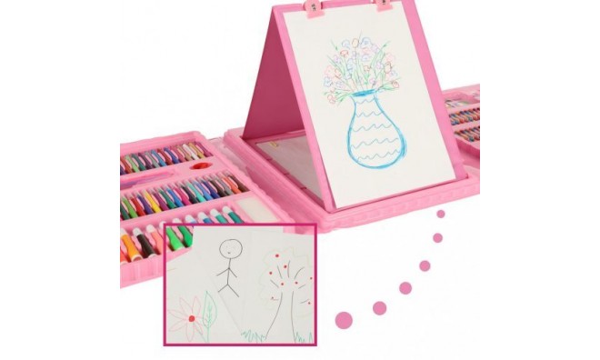 Műanyag festőkészlet tokban 208 db 2